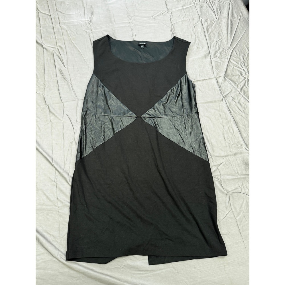 Torrid Womens Black Faux Leather Panel Sleeveless Shift Dress Size 3 Plus 3X